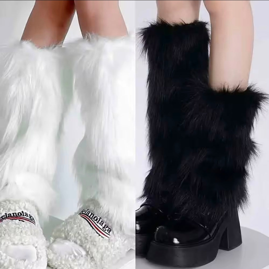 Faux Fur Leg Warmers Boots