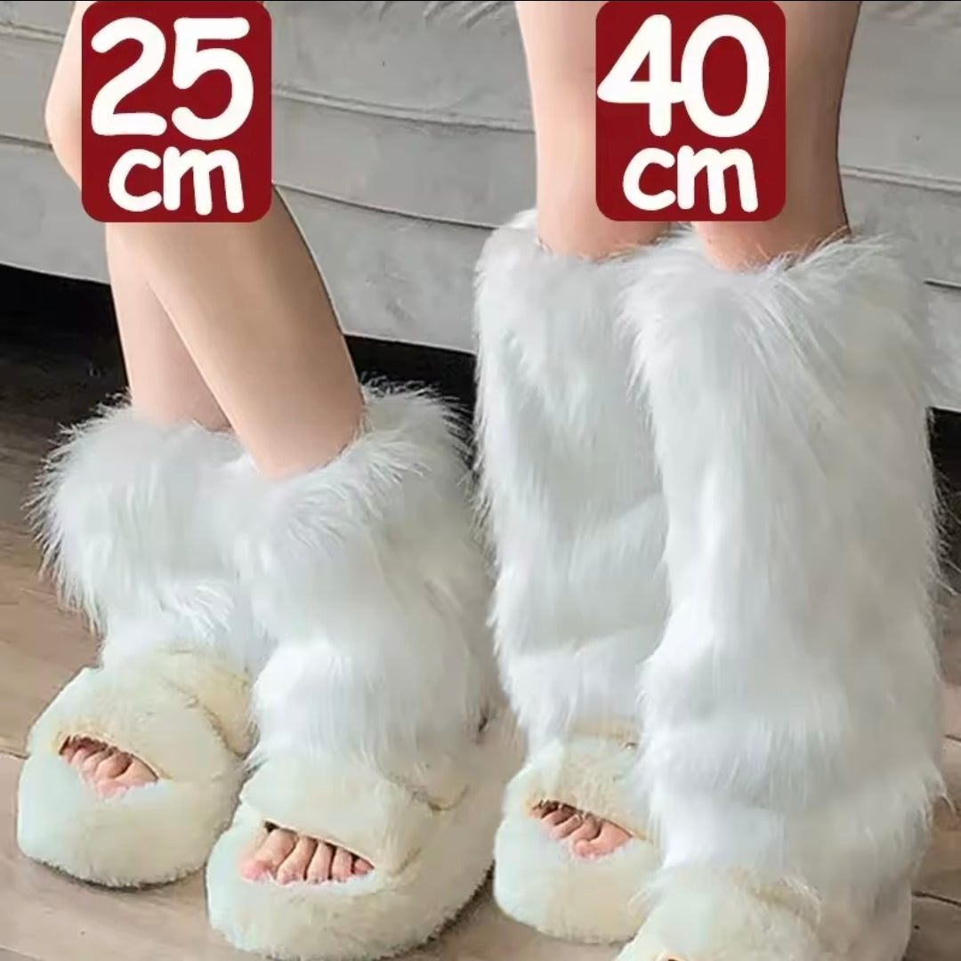 Faux Fur Leg Warmers Boots