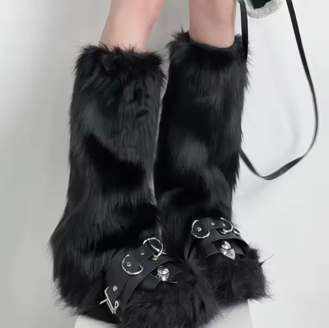 Faux Fur Leg Warmers Boots