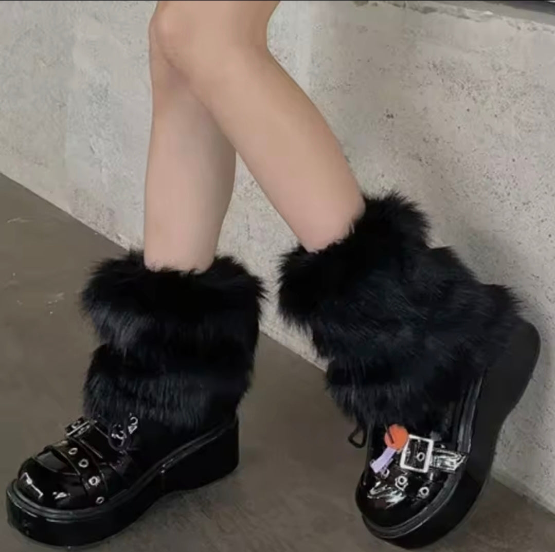 Faux Fur Leg Warmers Boots